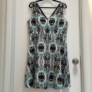 INC International Concepts V-neck Aztec/Ikat Print Dress - 14
